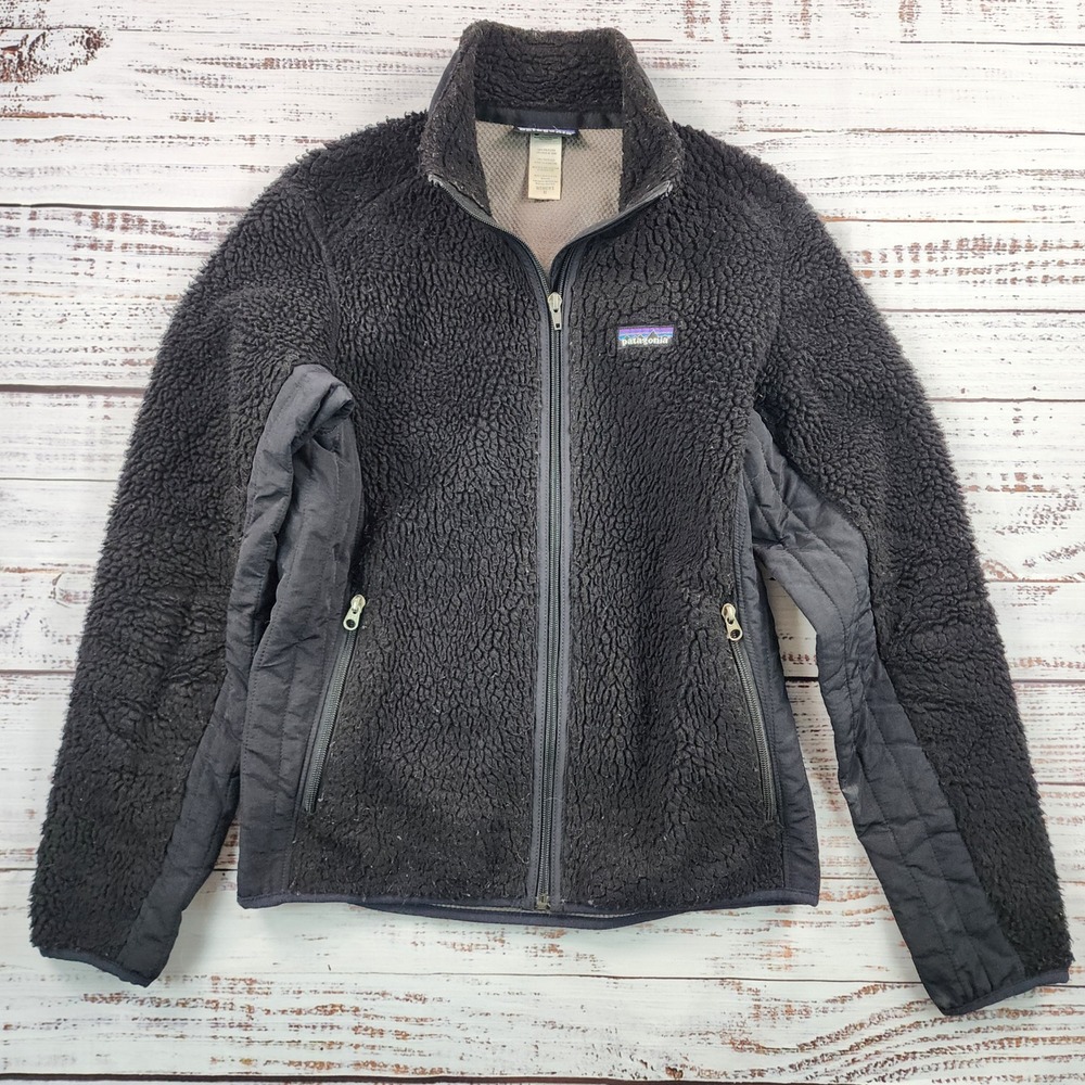 Patagonia Retro-X Fleece Jacket Women's M Black Full Zip Windproof Quilted 23071